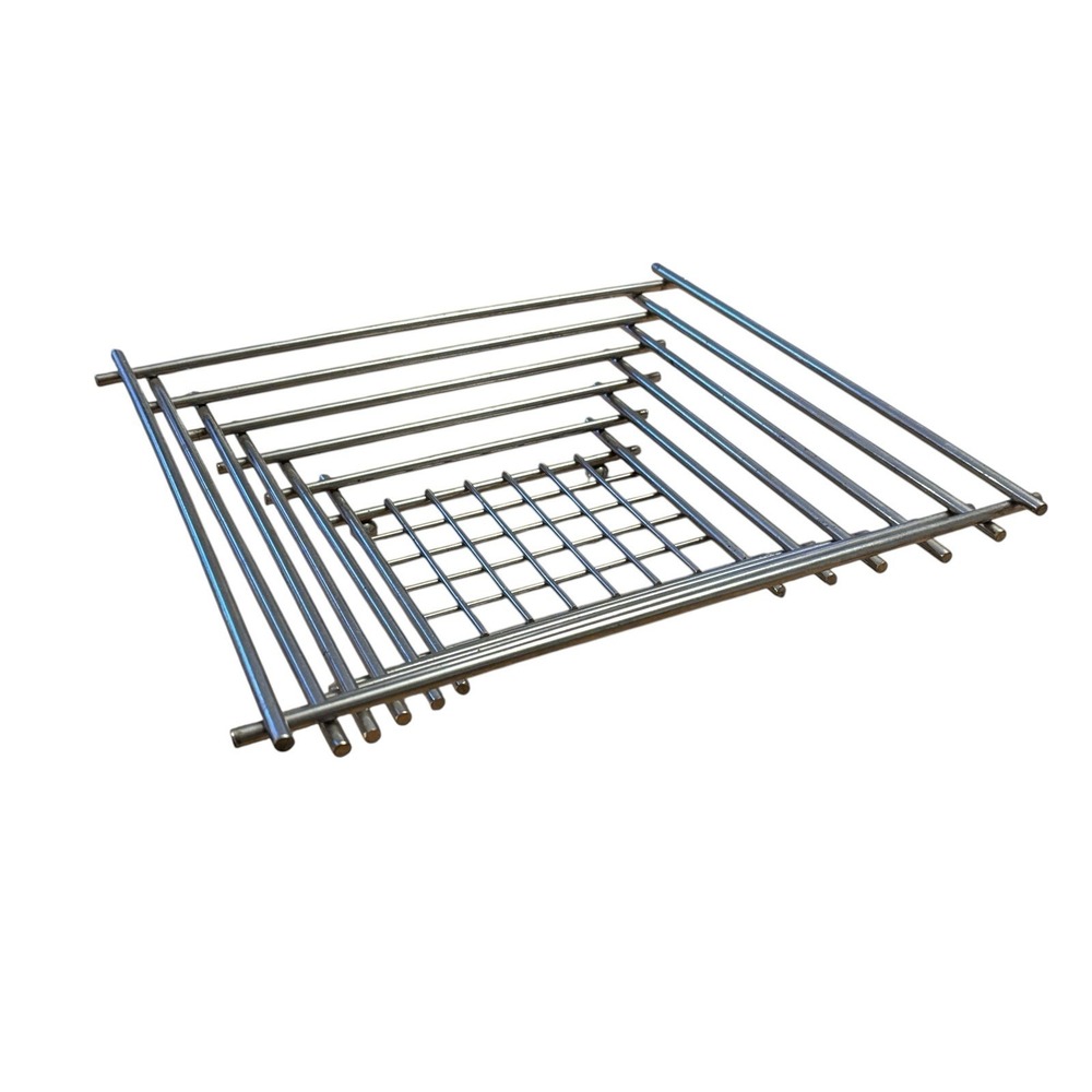 Vintage Memphis style Stacked Chrome Steel Basket Centerpiece Sculpture Vintage